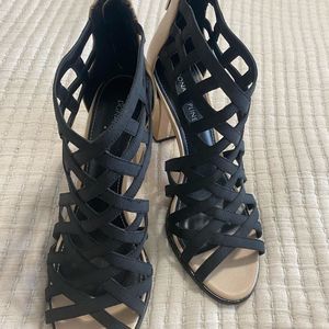 Donald J Pliner Karri Cage Sandals Nude & Black